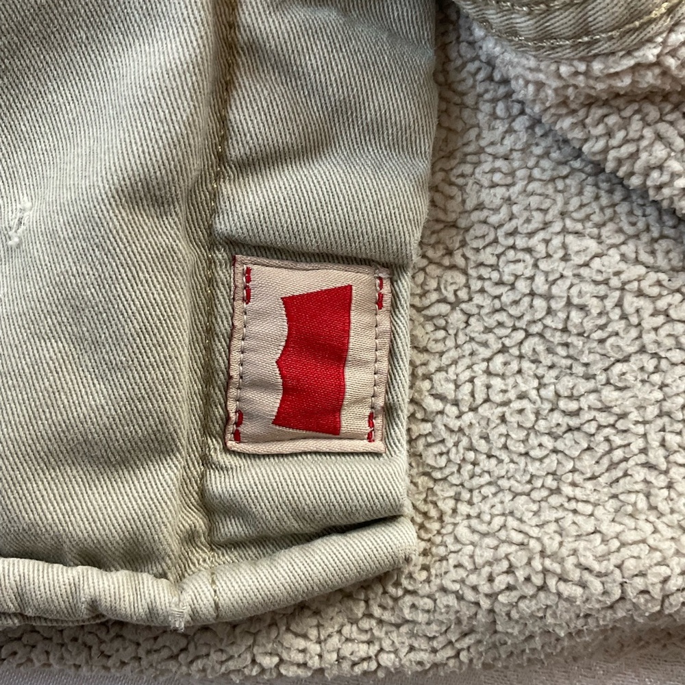 Levi’s Mens Size XL Khaki Fleece Sherpa Lined Button Down Shacket Vintage 2013 - Picture 4 of 15